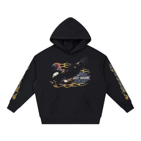 hd 'flamin eagle' boxy hoodie